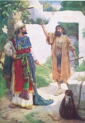 Naboths Weinberg, aus Das Bibelbilderbuch veröffentlicht von Thomas Nelson, ca. 1950